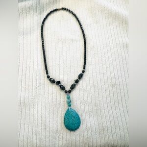 Elegant Hematite and Turquoise Necklace